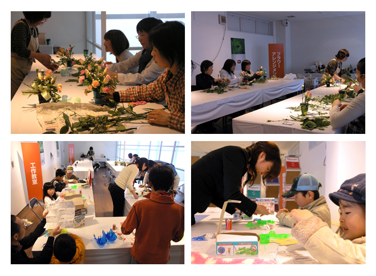 フラワーアレンジメント_キッズ工作コーナー