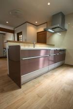 無垢材でキッチンリフォーム｜糸島市志摩