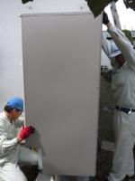 ボルトで固定します【長野県茅野市エコキュート工事】省エネ電化ＪＰ・エコ電化ＪＰ【大光電気商会】