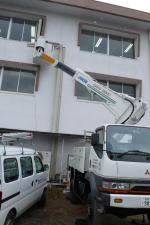 高所の配管も得意です！【ズバ暖エアコン工事】【長野県長野市】オール電化・エコ電化jp【大光電気商会】