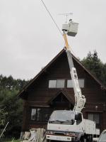 高所のアンテナ工事です【地デジのアンテナ工事】【長野県長野市】オール電化・エコ電化ＪＰ・街の工事屋さん【大光電気商会】