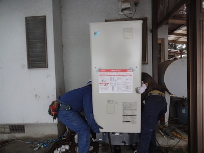 長野県千曲市でエコキュートを設置します。(長野県長野市電気設備工事)エコ電化本舗㈱大光電気商会