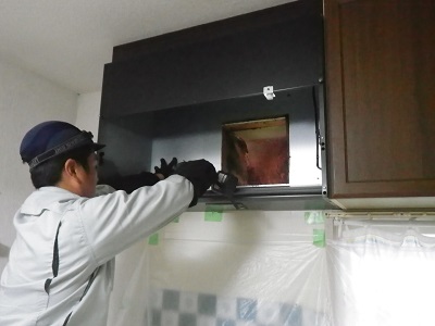 やっぱり新しいレンジフードファンはいいね 。と喜んで頂きました。(長野県長野市電気設備工事)エコ電化本舗㈱大光電気商会
