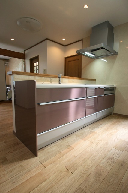 無垢材でキッチンリフォーム｜糸島市志摩