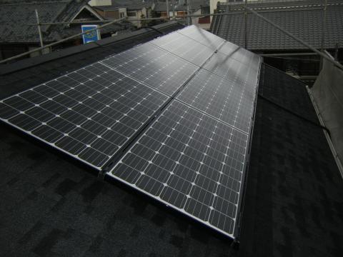奈良県広陵町Ｋ様邸太陽光発電ｼｽﾃﾑ工事。