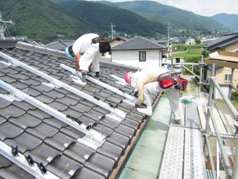 足場があるから安心です！【長野県長野市太陽光発電】省エネ電化ＪＰ・エコ電化ＪＰ【大光電気商会】信頼と実績が自慢です