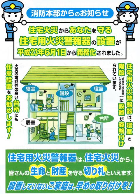 住宅用火災警報器の設置状況