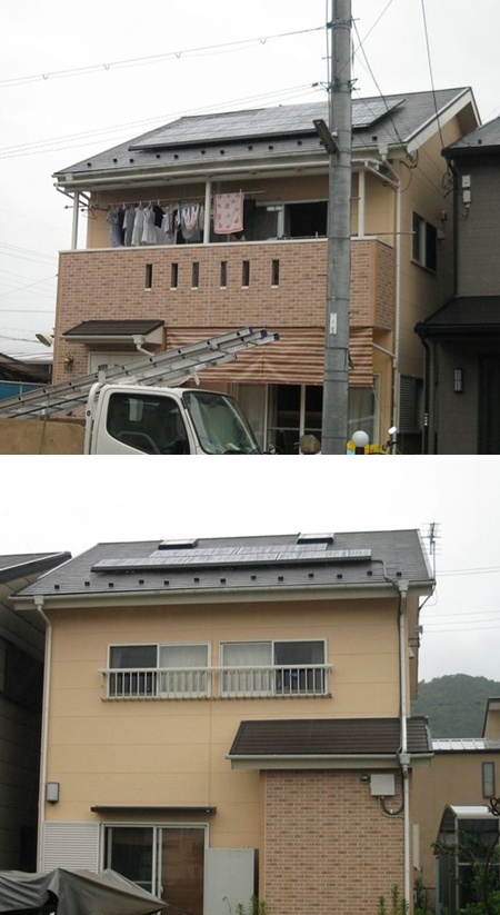 京都府亀岡市　長州太陽光発電システム　HIT設置