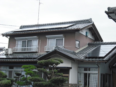 岐阜県安八郡　サンヨー太陽光発電HIT  設置