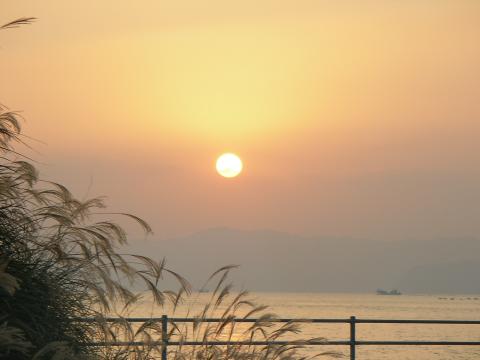 天草に沈む夕日！