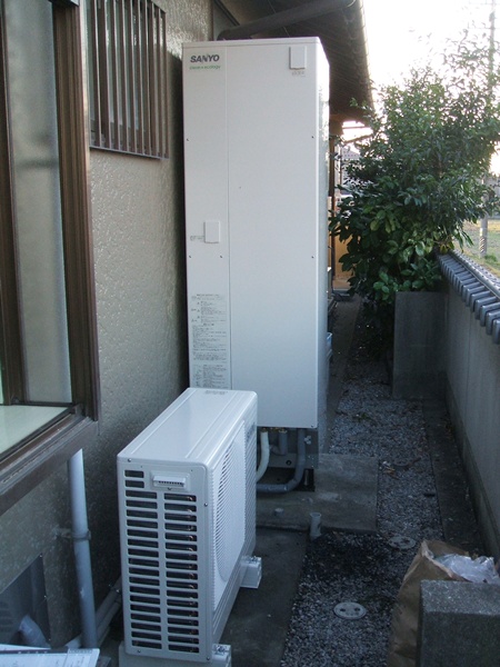 岐阜県大垣市　サンヨーエコキュート　オール電化設置