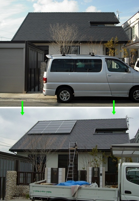 愛知県豊橋市 　長州産業　太陽光発電HIT　設置