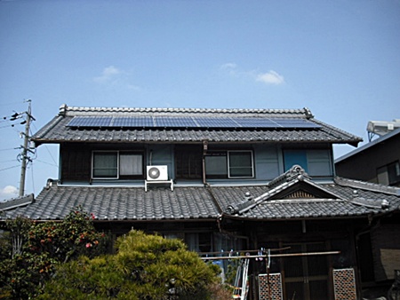 岐阜県安八郡 サンヨー太陽光発電HIT　設置