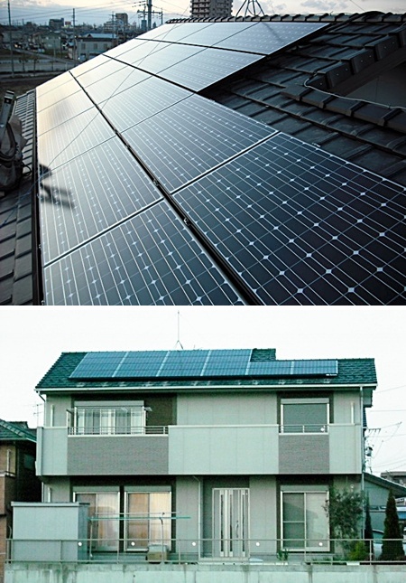 愛知県江南市　長州産業　太陽光発電HIT　設置