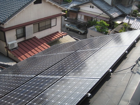愛知県名古屋市  長州産業太陽光発電HIT　設置