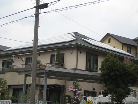 愛知県名古屋市  長州産業太陽光発電HIT　設置