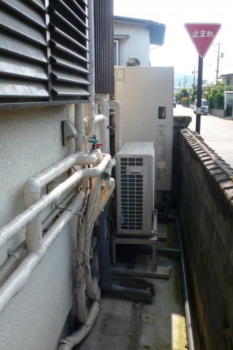 ブロック塀を越えて設置です【長野県長野市】エコ電化ＪＰ【大光電気商会】