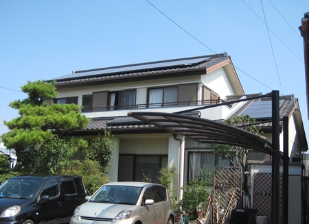 愛知県碧南市  5.04kw　長州太陽光発電HIT　設置
