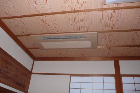 竿ぶちの天井もピッタリです【パナソニックフル暖エアコン工事】【長野県長野市】フル暖エアコン工事はオール電化・オール電化・エコ電化ｊｐ【大光電気商会】