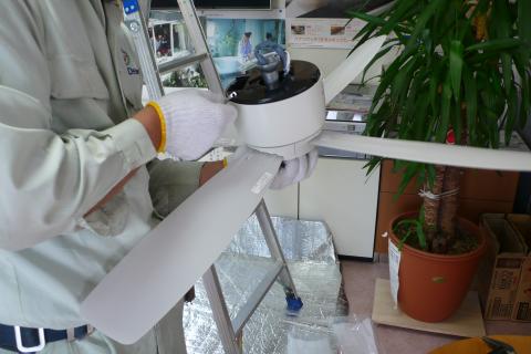 組立完成です【シーリングファン工事】【長野県長野市】オール電化・エコ電化JP【大光電気商会】