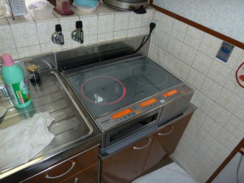 大阪府茨木市でＩＨクッキングヒーター設置工事