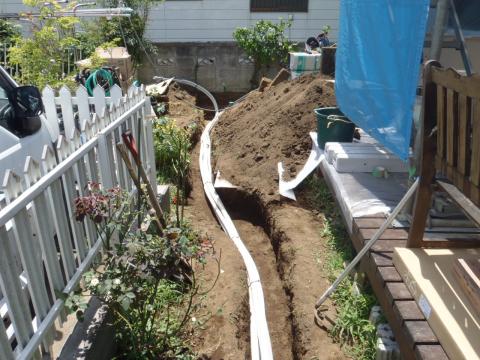 エコキュートの埋設配管