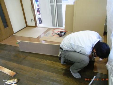 真空断熱　床暖房リフォーム工事