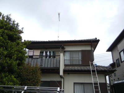 栃木県小山市K様邸地デジアンテナ取付工事