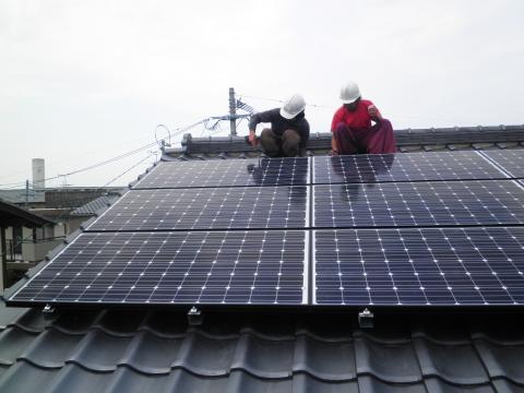 福岡市早良区　サンヨーHIT太陽光発電工事