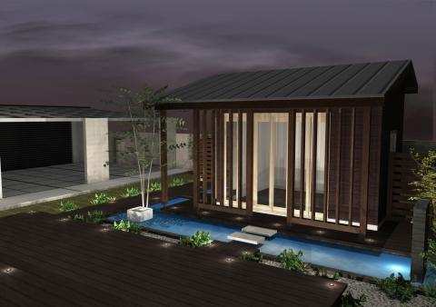 ソーラシステムでお庭に滝を作る