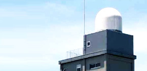 大阪大工学部に設置された気象レーダー(大阪府吹田市)