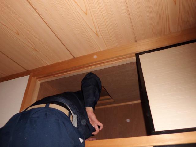 天袋からの天井内を確認!!