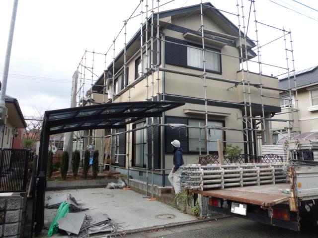 足場作業設置過程