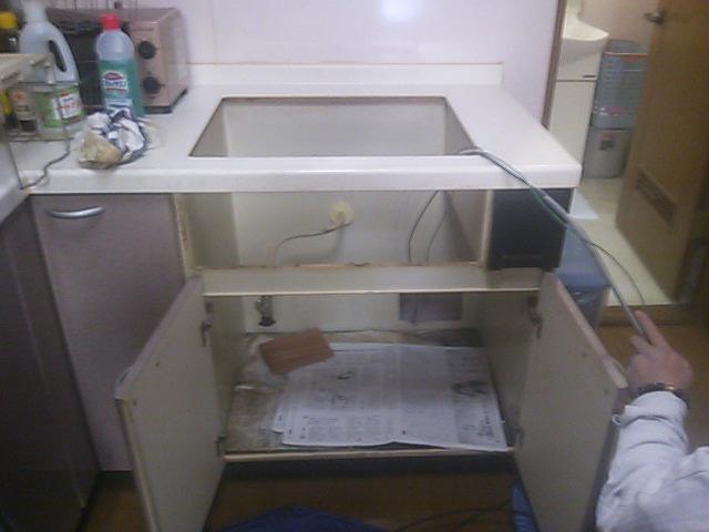 ガスコンロの撤去後・・・。