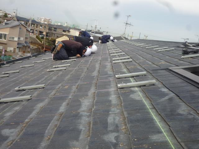 架台設置の微調整作業!