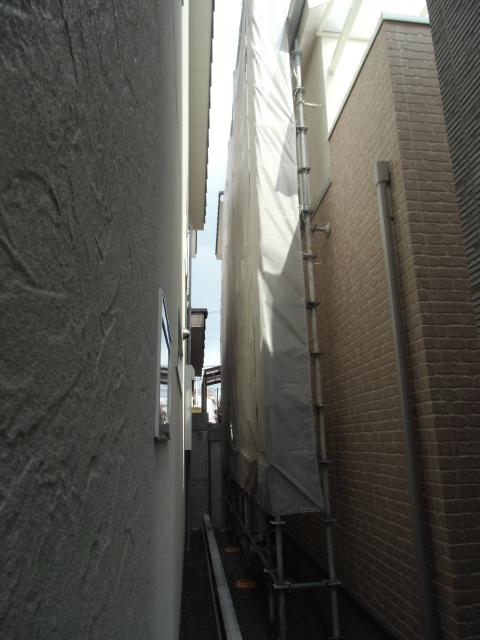 晴天の足場&養生カバー設置完成!