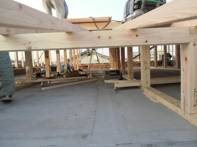 チーム力にて、基礎架台作業