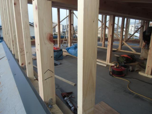 支柱等の配置作業工程